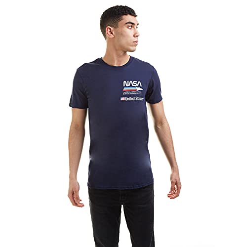 Nasa Herren Flugzeug Aeronautics T-Shirt, Blau (Marineblau), XXL von Nasa