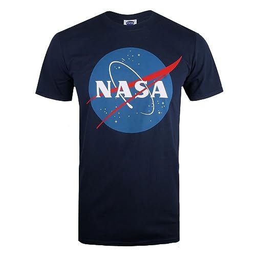 Nasa Herren Circle Logo T-Shirt, Blau (Navy Navy), Medium von Nasa