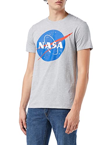 Nasa Herren Circle Logo T-Shirt, Grau (Sports Grey SPO), Large von NASA