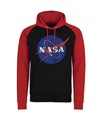 Nasa Herren USG-36-NAS002-H24-12 Kapuzenpulli, Nero-Rosso, XL von Nasa