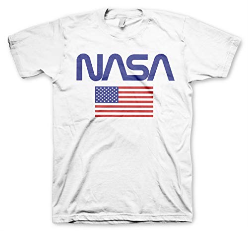 Nasa Offizielles Lizenzprodukt Old Glory Herren T-Shirt (Weiß), XXL von Nasa