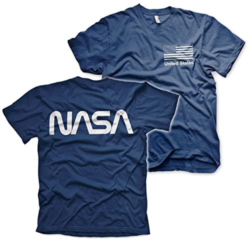 Nasa Offizielles Lizenzprodukt Schwarz Flag Herren T-Shirt (Marineblau), M von Nasa