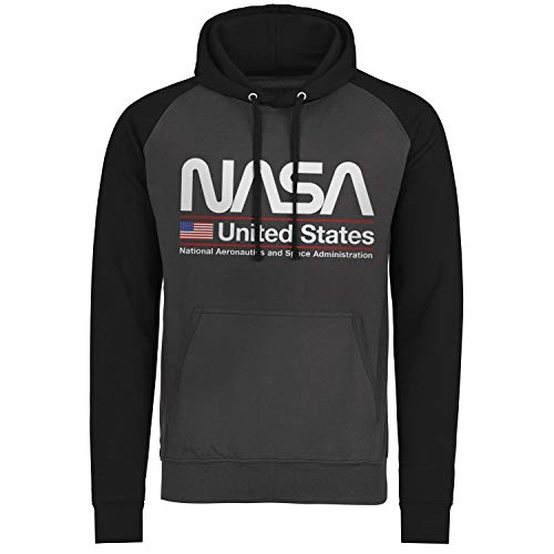 Nasa Offizielles Lizenzprodukt United States Baseball Kapuzenpullover (Dark Grau - Schwarz), XL von Nasa