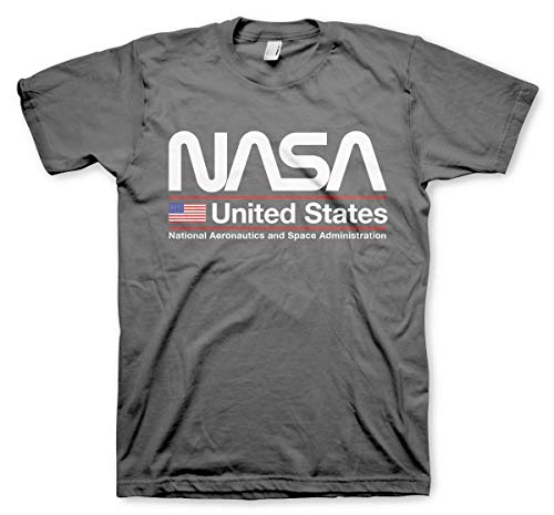 Nasa Offizielles Lizenzprodukt United States Herren T-Shirt (Dark Grau), S von Nasa