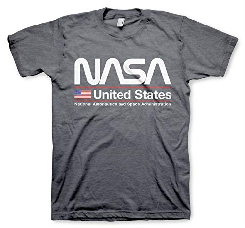 Nasa Offizielles Lizenzprodukt United States Herren T-Shirt (Dunkel-Heather), XL von Nasa