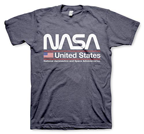 Nasa Offizielles Lizenzprodukt United States Herren T-Shirt (Marineblau-Heather), XXL von Nasa