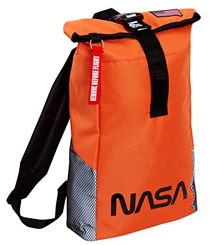 Nasa Roll Top Tasche für Jungen Weltraum Rucksack Astronaut Sport Schultasche, Orange, Einheitsgröße, von Nasa