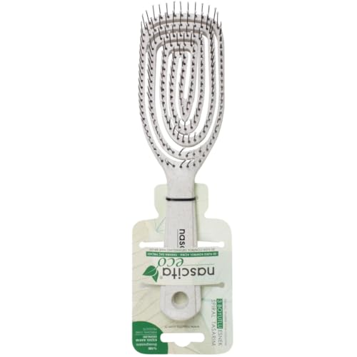 Nascita Eco Haarbürste - Entwirrbürste ohne Ziepen - für Damen, Herren & Kinder - Detangler Lockenbürste für nasses und trockenes Haar - auch für Locken & lange Haare - Hair Brush Beige von Nascita Eco