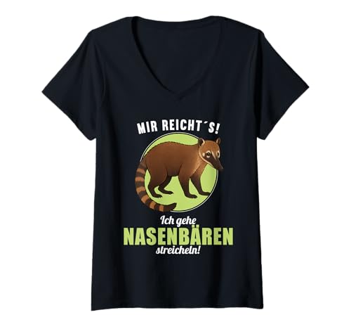 Damen Nasenbären Coati Nasenbär T-Shirt mit V-Ausschnitt Damen Nasenbären Coati Nasenbär T-Shirt mit V-Ausschnitt von Nasenbären Coati Nasenbär Tier Shop