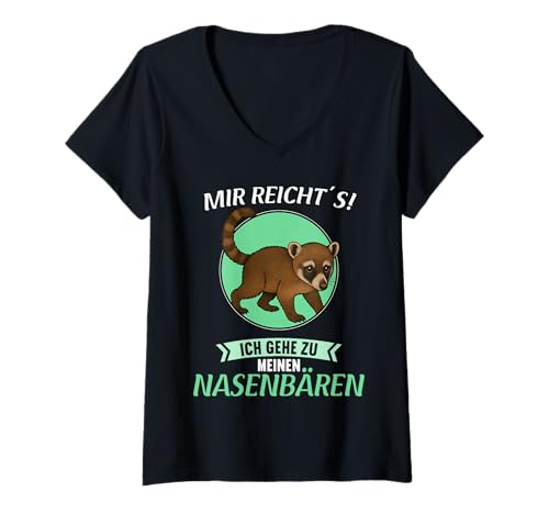 Damen Nasenbären Coati Nasenbär T-Shirt mit V-Ausschnitt Damen Nasenbären Coati Nasenbär T-Shirt mit V-Ausschnitt von Nasenbären Coati Nasenbär Tier Shop