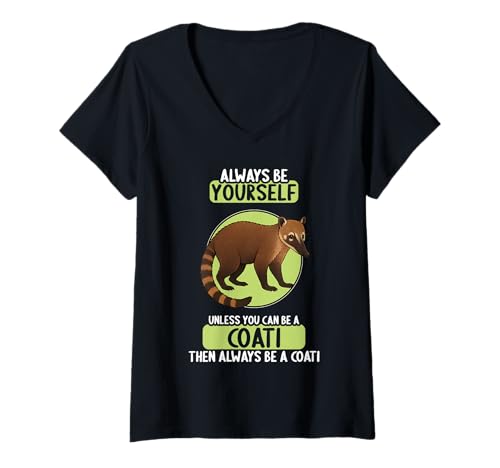 Damen Nasenbären Coati Nasenbär T-Shirt mit V-Ausschnitt Damen Nasenbären Coati Nasenbär T-Shirt mit V-Ausschnitt von Nasenbären Coati Nasenbär Tier Shop