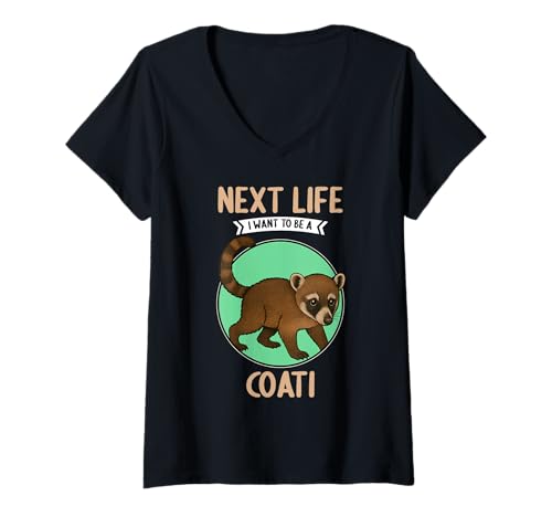 Damen Nasenbären Coati Nasenbär T-Shirt mit V-Ausschnitt Damen Nasenbären Coati Nasenbär T-Shirt mit V-Ausschnitt von Nasenbären Coati Nasenbär Tier Shop