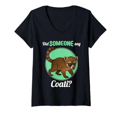 Damen Nasenbären Coati Nasenbär T-Shirt mit V-Ausschnitt Damen Nasenbären Coati Nasenbär T-Shirt mit V-Ausschnitt von Nasenbären Coati Nasenbär Tier Shop