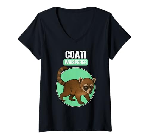 Damen Nasenbären Coati Nasenbär T-Shirt mit V-Ausschnitt Damen Nasenbären Coati Nasenbär T-Shirt mit V-Ausschnitt von Nasenbären Coati Nasenbär Tier Shop