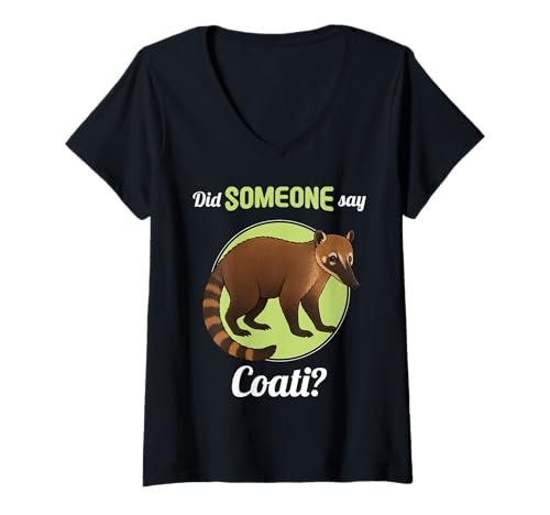 Damen Nasenbären Coati Nasenbär T-Shirt mit V-Ausschnitt Damen Nasenbären Coati Nasenbär T-Shirt mit V-Ausschnitt von Nasenbären Coati Nasenbär Tier Shop