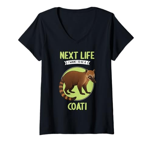 Damen Nasenbären Coati Nasenbär T-Shirt mit V-Ausschnitt Damen Nasenbären Coati Nasenbär T-Shirt mit V-Ausschnitt von Nasenbären Coati Nasenbär Tier Shop