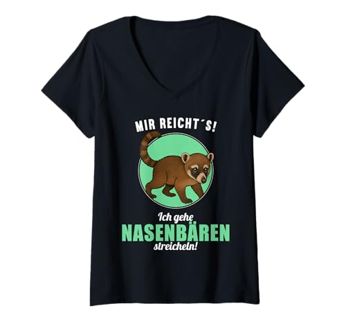 Damen Nasenbären Coati Nasenbär T-Shirt mit V-Ausschnitt Damen Nasenbären Coati Nasenbär T-Shirt mit V-Ausschnitt von Nasenbären Coati Nasenbär Tier Shop