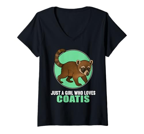 Damen Nasenbären Coati Nasenbär T-Shirt mit V-Ausschnitt Damen Nasenbären Coati Nasenbär T-Shirt mit V-Ausschnitt von Nasenbären Coati Nasenbär Tier Shop