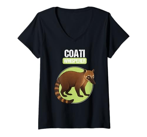 Damen Nasenbären Coati Nasenbär T-Shirt mit V-Ausschnitt Damen Nasenbären Coati Nasenbär T-Shirt mit V-Ausschnitt von Nasenbären Coati Nasenbär Tier Shop