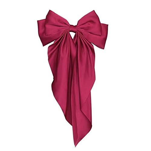 Haarspangen für Damen, große Schleife, Metallclip, französische Haarspange, langer Schwanz, weich, einfarbig, Haarnadel von Nasfacbve