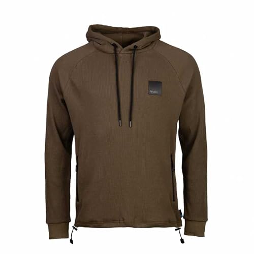 Nash Lightweight Hoody - Kapuzenpullover für Karpfenangler aus 100% Baumwolle - Angelpullover mit Reißverschlusstaschen und Verstellmöglichkeiten, Größe:M von Nash