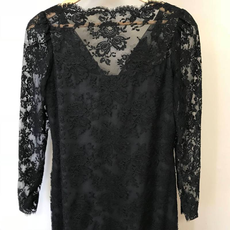 Vintage Schwarzes Spitze Couture Kleid von NashGirlVintage