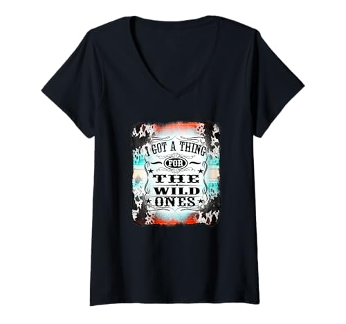 Damen Retro-Cowgirl Ich Habe EIN Faible für die Wilden T-Shirt mit V-Ausschnitt von Nashville Wild Ones