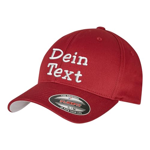 Flexfit Wooly Combed Basecap Bestickt mit Wunschtext (DE/NL/SE/PL, Alphanumerisch, S, M, Rose Brown) von Nashville print factory