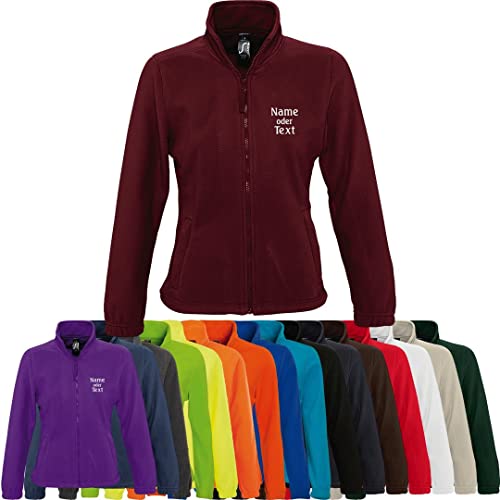 Nashville print factory Damen Fleecejacke North bestickt mit Wunschtext Name (Fir Green, S) von Nashville print factory