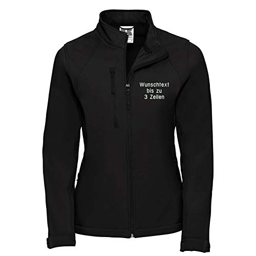 Nashville print factory Damen Softshelljacke bestickt mit Wunschtext/Namen Ladies Softshell-Jacke Arbeitsjacke (2XL) von Nashville print factory