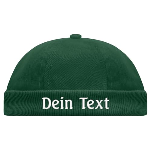 Nashville print factory Docker Cap mit Wunschtext/Name Bestickt Chef Mütze Stickerei (Dark Green) von Nashville print factory