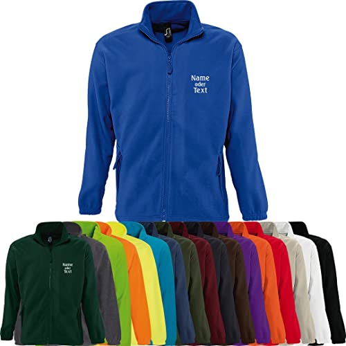 Nashville print factory Fleecejacke North bestickt mit Wunschtext Name (Aqua, M) von Nashville print factory