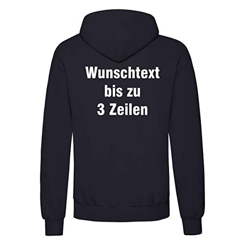 Nashville print factory Hoodie Bedruckt mit Wunschtext Kapuzen-Sweatshirt Hooded Sweat (Deep Navy, 2XL) von Nashville print factory