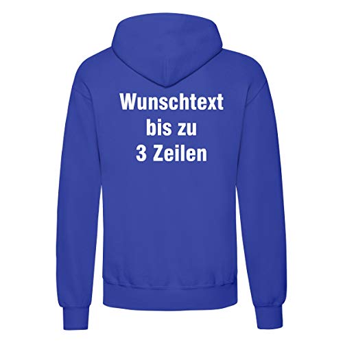 Nashville print factory Hoodie Bedruckt mit Wunschtext Kapuzen-Sweatshirt Hooded Sweat (Royalblau, 2XL) von Nashville print factory