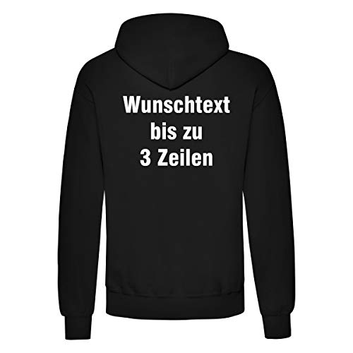 Nashville print factory Hoodie Bedruckt mit Wunschtext Kapuzen-Sweatshirt Hooded Sweat (Schwarz, 2XL) von Nashville print factory