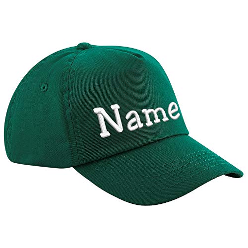 Nashville print factory Junior Original 5-Panel Cap Bestickt mit Name Kindermütze Basecap Mütze Kids (Bottle Green) von Nashville print factory