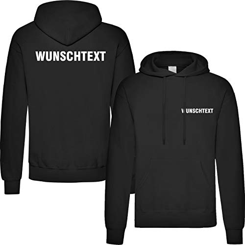 Nashville print factory Kapuzensweatshirt Hoodie schwarz Bedruckt mit Wunschtext S - 5XL (3XL) von Nashville print factory