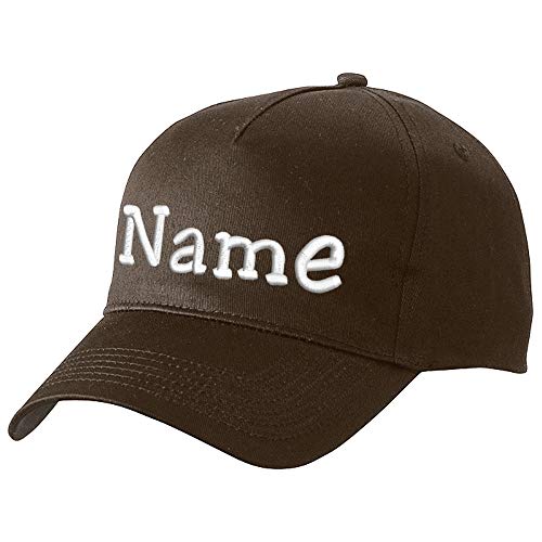 Nashville print factory Modisches Basecap Bestickt mit Namen oder Wunschtext | in 21 Farben (Dark Brown) von Nashville print factory