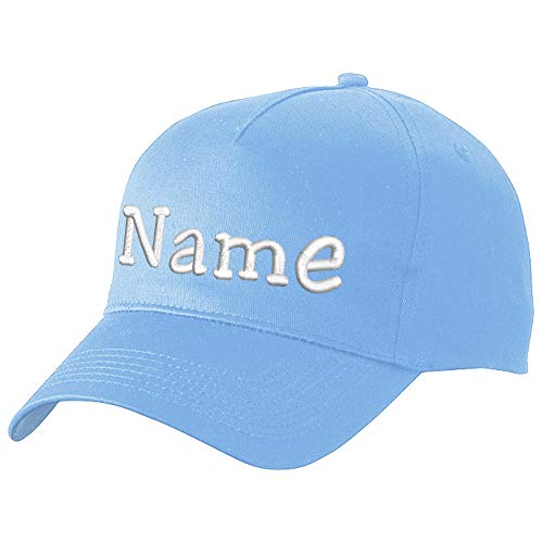 Nashville print factory Modisches Basecap Bestickt mit Namen oder Wunschtext | in 21 Farben (Light Blue) von Nashville print factory