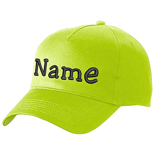 Nashville print factory Modisches Basecap Bestickt mit Namen oder Wunschtext | in 21 Farben (Sunny Lime) von Nashville print factory