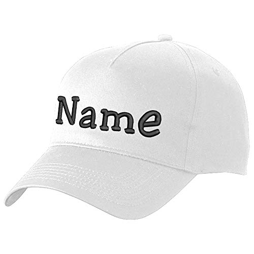 Nashville print factory Modisches Basecap Bestickt mit Namen oder Wunschtext | in 21 Farben (White) von Nashville print factory