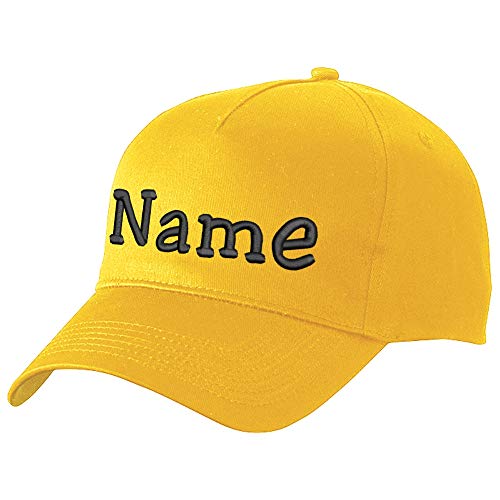 Nashville print factory Modisches Basecap Bestickt mit Namen oder Wunschtext | in 21 Farben (Yellow) von Nashville print factory