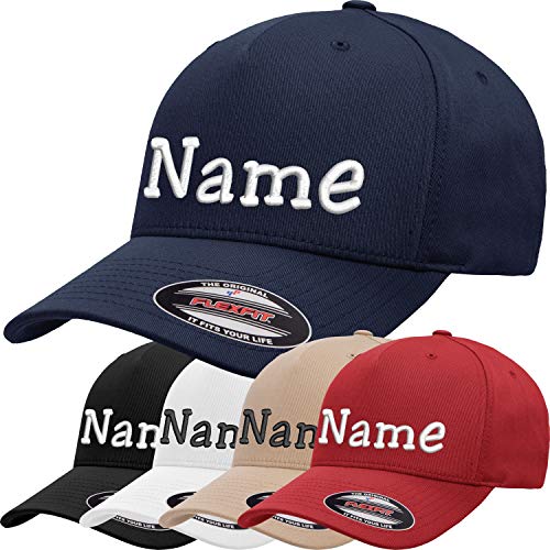 Original Flexfit® 5 Panel Cap Bestickt mit Name/Text Mütze Cappy Basecap (Black, L/XL) von Nashville print factory