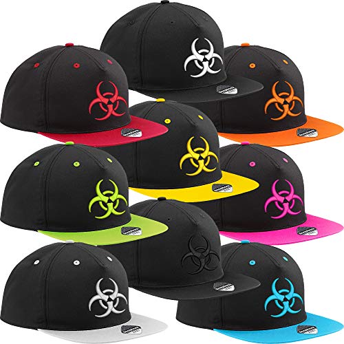 Nashville print factory Snapback Cap Bestickt mit Motiv Biohazard Basecap (Schwarz) von Nashville print factory