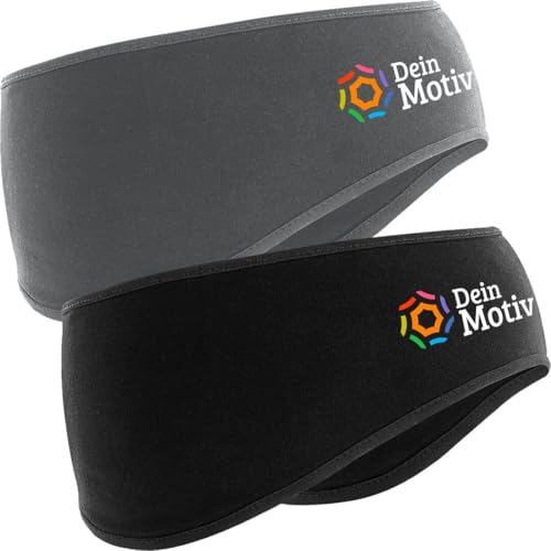 Softshell Sports Tech Stirnband Ohrenschützer mit Digitaldruck (Grau) von Nashville print factory