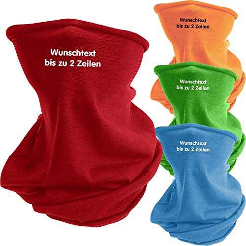 X-Tube Schlauchschal bedruckt mit Wunschtext/Name Multifunktionales Schlauchtuch mit 12 Tragevarianten (Bright Blue) von Nashville print factory