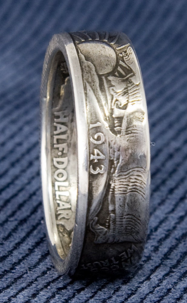 1946 Silber Münzring Zu Fuß Liberty Halber Dollar Münze Ringe Walker Hochzeitsband Größe 6-16 Geburtstagsgeschenk Jahrestag Coinring 79 von NashvilleMint