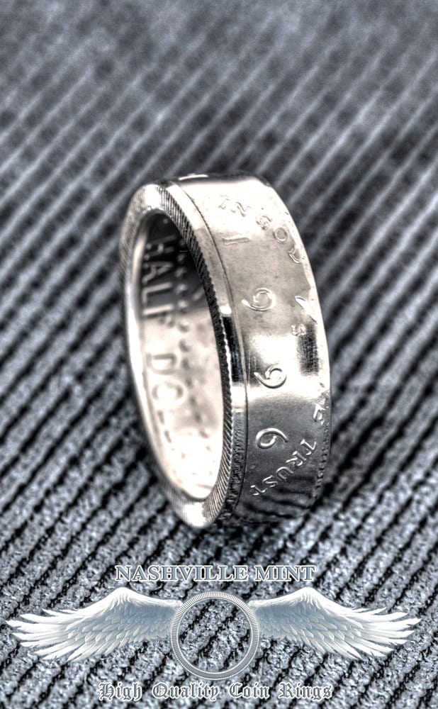 1996 Silber Halber Dollar Münze Ring 29. Hochzeitstag 29 Jahre Altes Geburtstagsgeschenk Mann Frau Band Größen 6-17 Jfk in Gott Vertrauen Wir von NashvilleMint