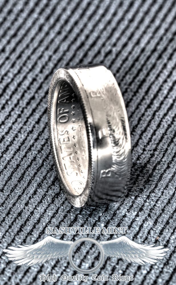 2007 Silber Halber Dollar Münze Ring 16Th Jubiläum Sweet 16 Jahr Geburtstag Geschenk Us Sz 6-17 Männer Frauen Wedding Band Coinrings in God We Trust von NashvilleMint