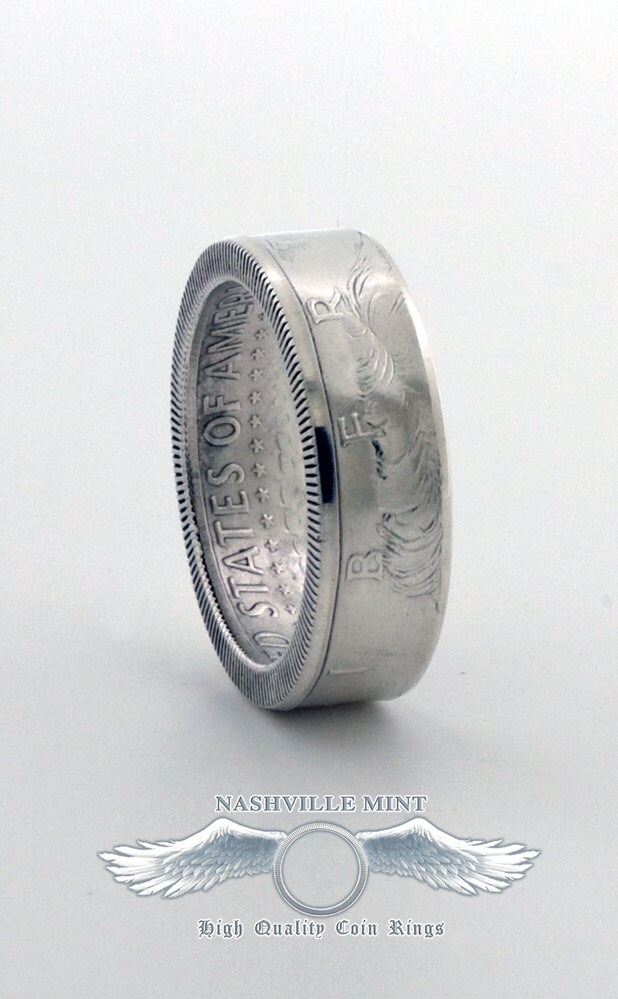 2017 Silber Halber Dollar Münze Ring 7. Jahr Hochzeit Band Jubiläum Geschenk Us Ringe Größe 6-17 Herren Damen in Gott Vertrauen Wir Liberty Bands von NashvilleMint